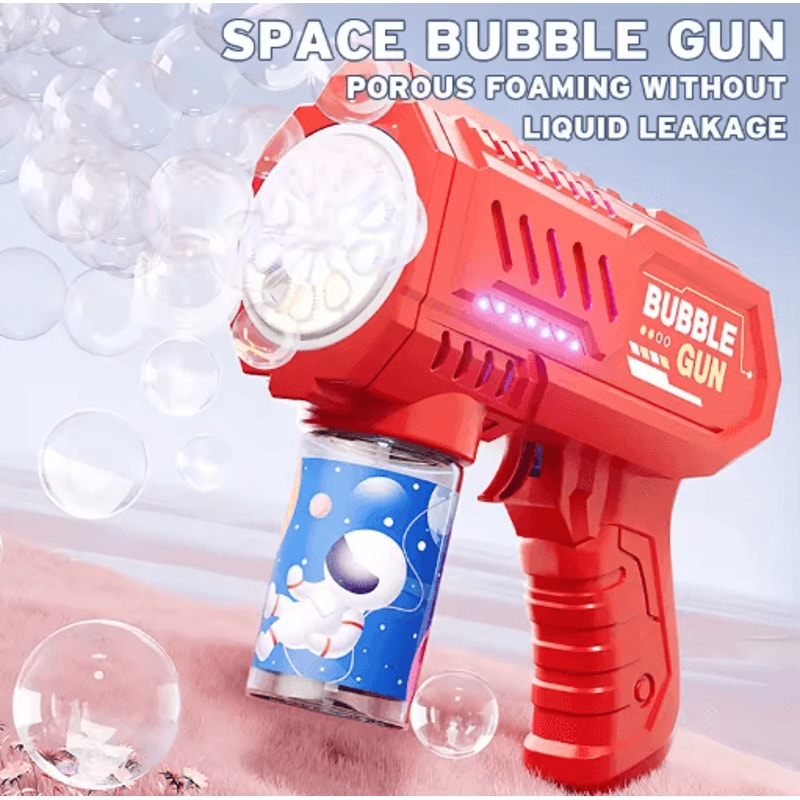 Glowing Automatic Bubble Gun For Kids No Battery Bubble Machine Toy 7