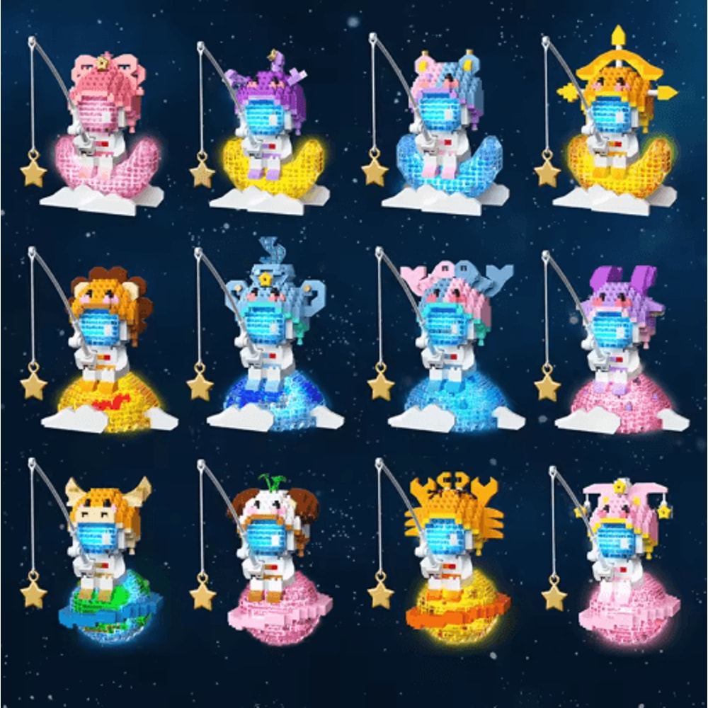 Twelve Zodiac Signs Micro Building Block Set Assembly Puzzle Toy For Kids 16