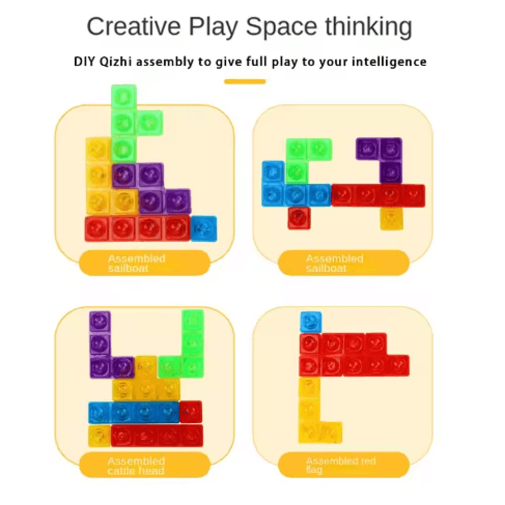 Tetris Style Intelligent Building Blocks Puzzle Tabletop Brain Game For Kids 2