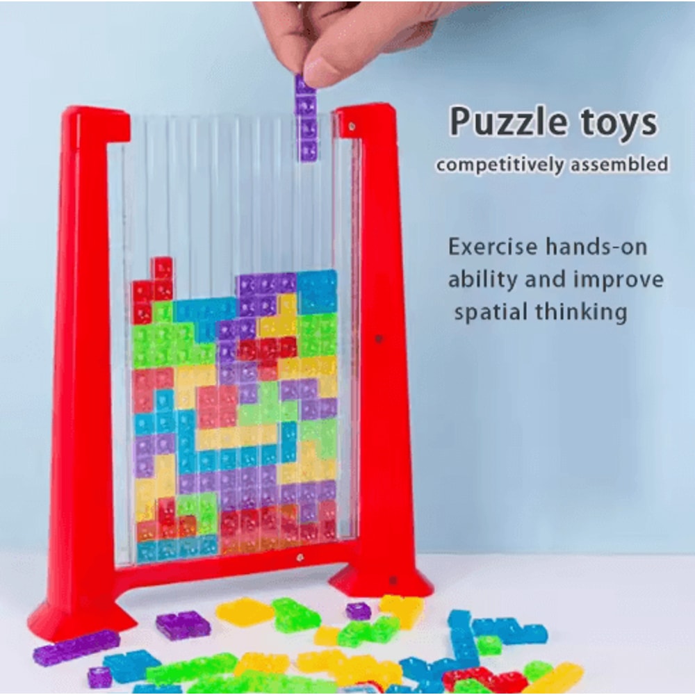 Tetris Style Intelligent Building Blocks Puzzle Tabletop Brain Game For Kids 4