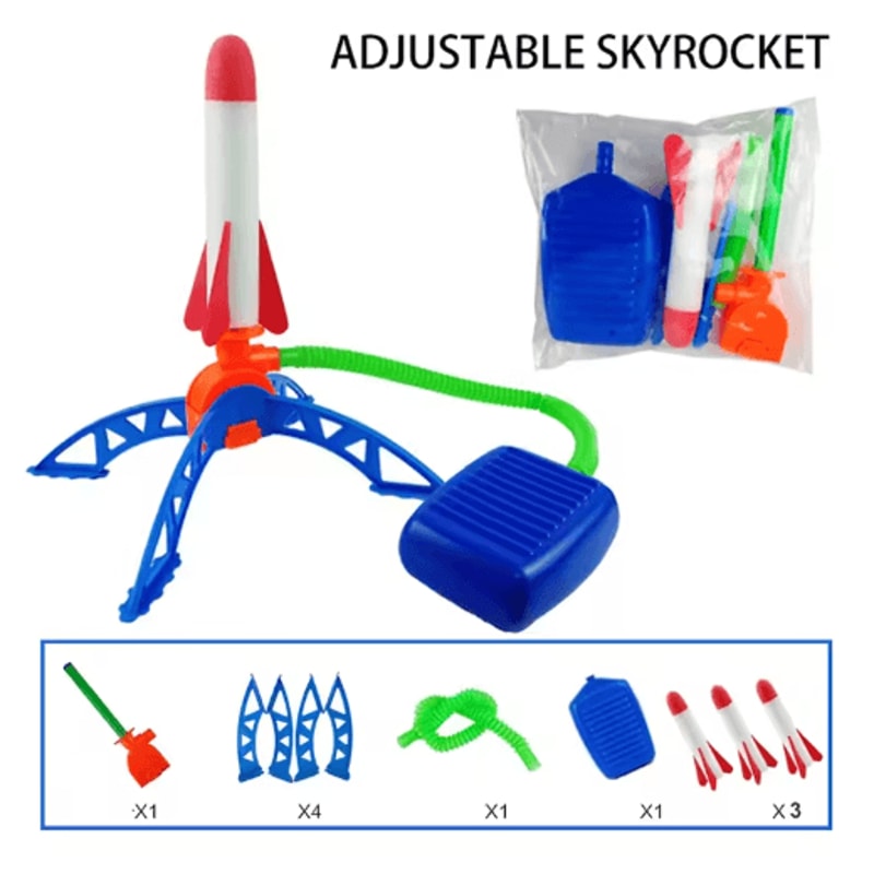 Foot Powered Flying Rocket Launcher Toy Outdoor Stomp Rocket Cannon For Kids 1