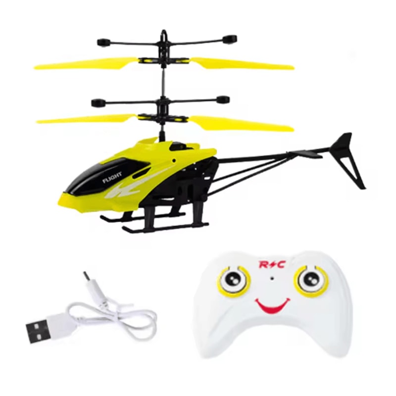 Rechargeable Induction RC Helicopter Drone Two Way Control Indoor Flying Toy For Kids 1