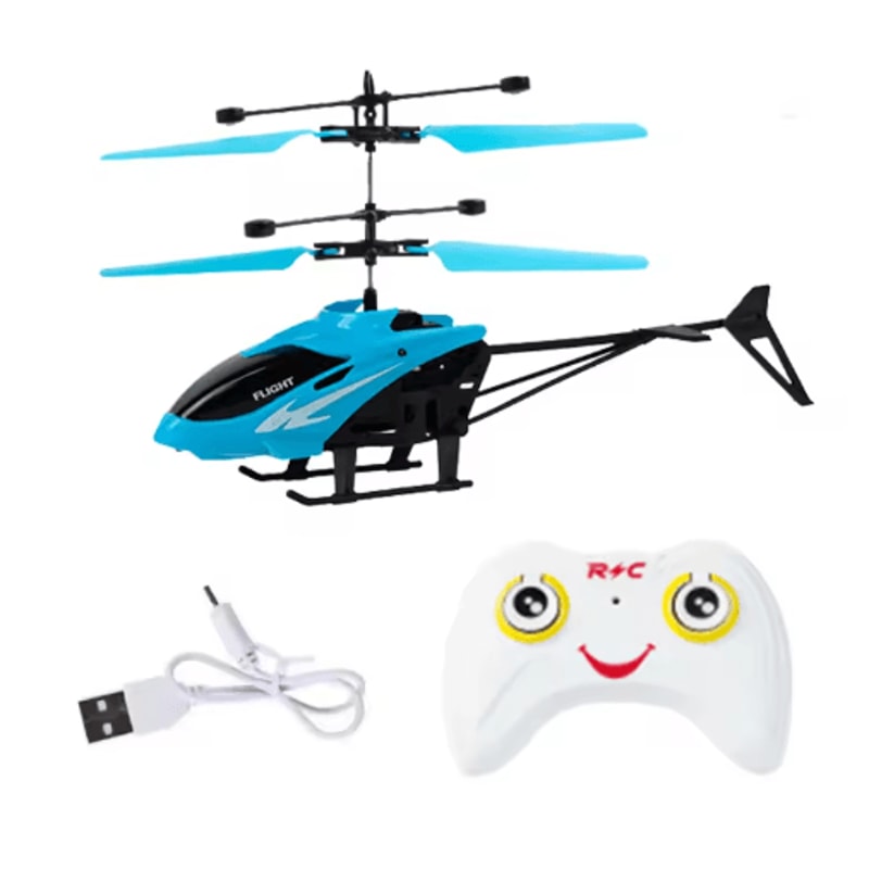 Rechargeable Induction RC Helicopter Drone Two Way Control Indoor Flying Toy For Kids 2