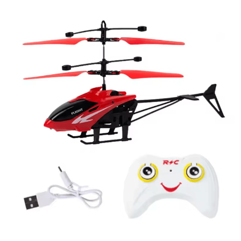 Rechargeable Induction RC Helicopter Drone Two Way Control Indoor Flying Toy For Kids 3