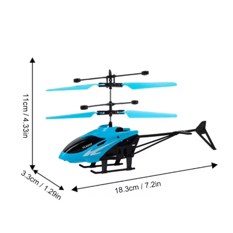 Rechargeable Induction RC Helicopter Drone Two Way Control Indoor Flying Toy For Kids 4