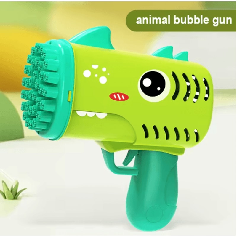 35 Hole Dinosaur Bubble Gun For Kids Battery Free Outdoor Party Bubble Toys 1