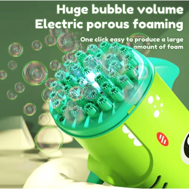 35 Hole Dinosaur Bubble Gun For Kids Battery Free Outdoor Party Bubble Toys 5