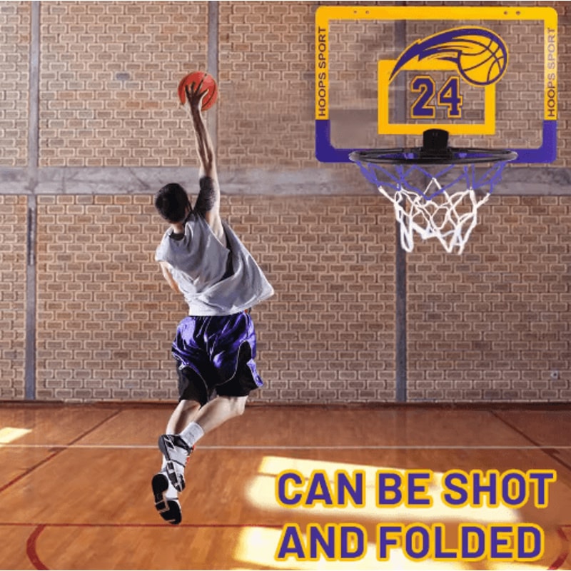 Foldable Childrens Basketball Stand Wall Mounted Indoor Outdoor Silent Shooting Hoop No Drilling Re 6