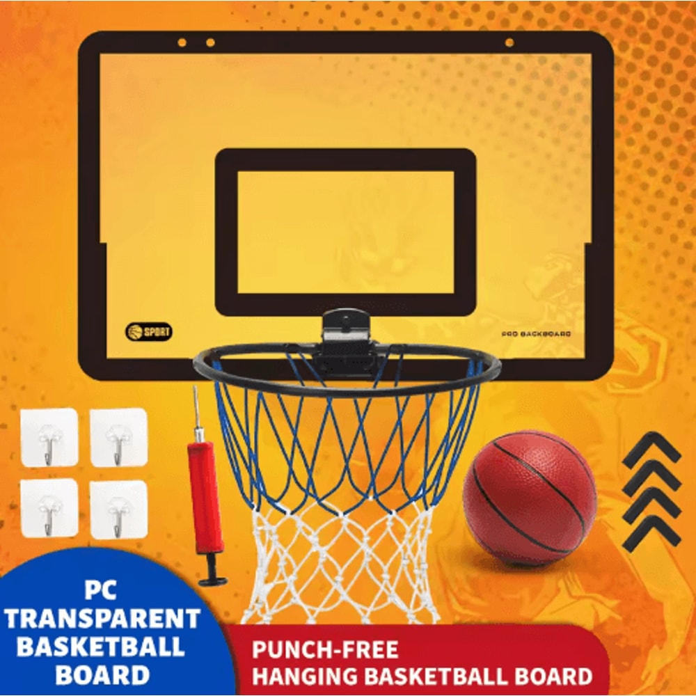 Foldable Childrens Basketball Stand Wall Mounted Indoor Outdoor Silent Shooting Hoop No Drilling Re 7
