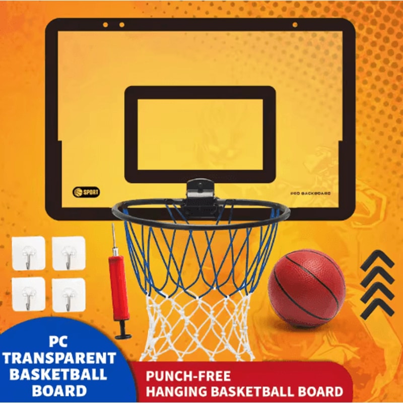 Foldable Childrens Basketball Stand Wall Mounted Indoor Outdoor Silent Shooting Hoop No Drilling Re 7