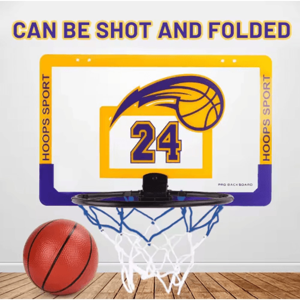 Foldable Childrens Basketball Stand Wall Mounted Indoor Outdoor Silent Shooting Hoop No Drilling Re 0
