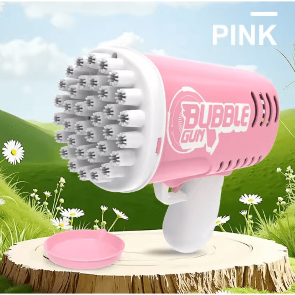 35 Hole Childrens Bubble Gun Battery Free High Output Party Bubble Blaster 1