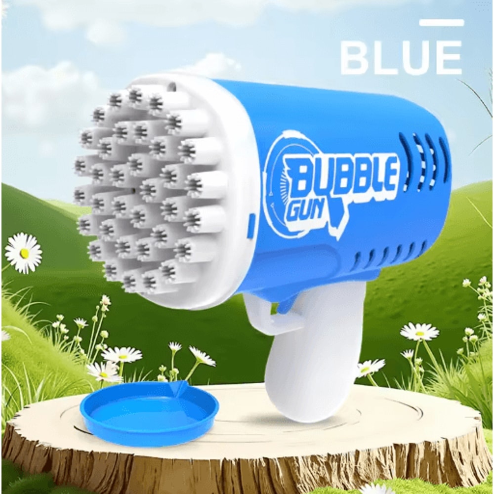 35 Hole Childrens Bubble Gun Battery Free High Output Party Bubble Blaster 2