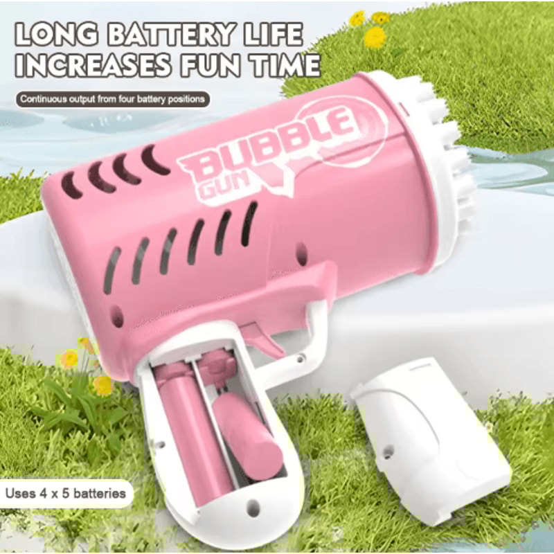 35 Hole Childrens Bubble Gun Battery Free High Output Party Bubble Blaster 5