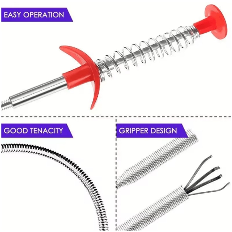 60cm Flexible Drain Snake Spring Pipe Dredging Tool For Fast Sink Clog Removal 1