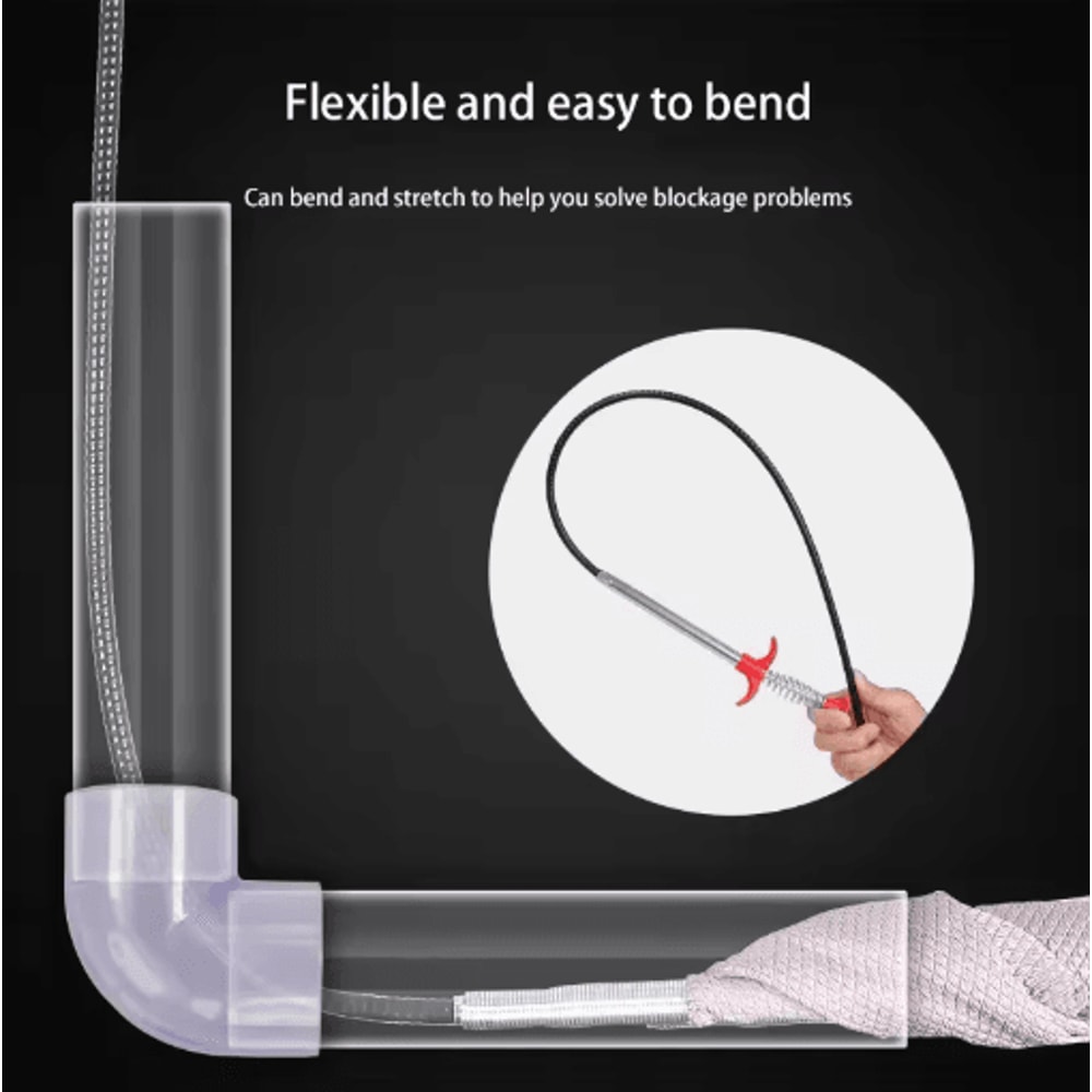 60cm Flexible Drain Snake Spring Pipe Dredging Tool For Fast Sink Clog Removal 3