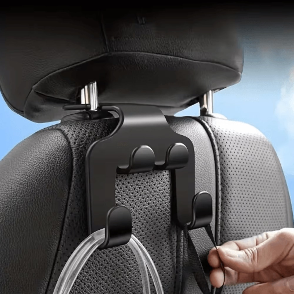 Car Back Seat Hook With Phone Holder Rear Seat Headrest Mount Storage Organizer 5