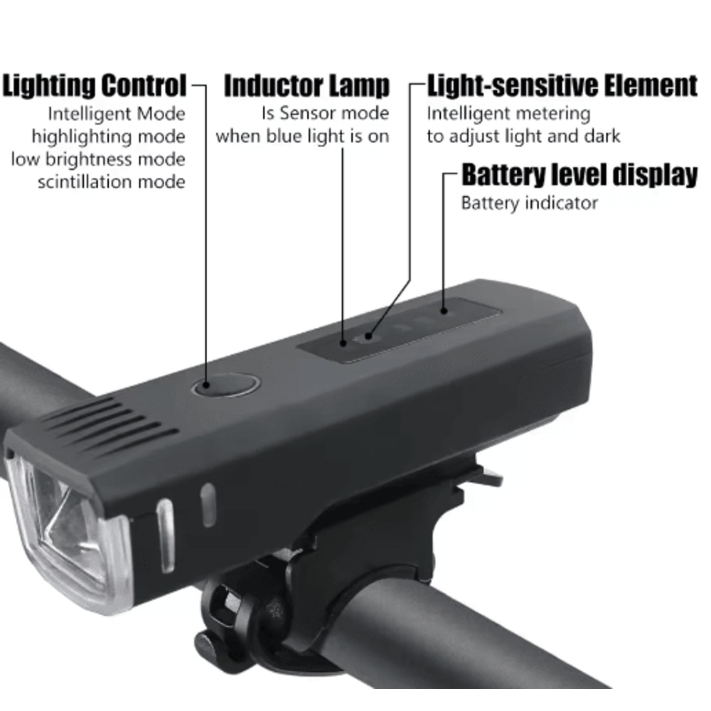 1000LM USB Rechargeable Bicycle Light Set High Brightness LED Front Headlight Rear Safety Lamp 2