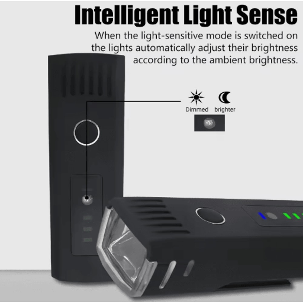 1000LM USB Rechargeable Bicycle Light Set High Brightness LED Front Headlight Rear Safety Lamp 5