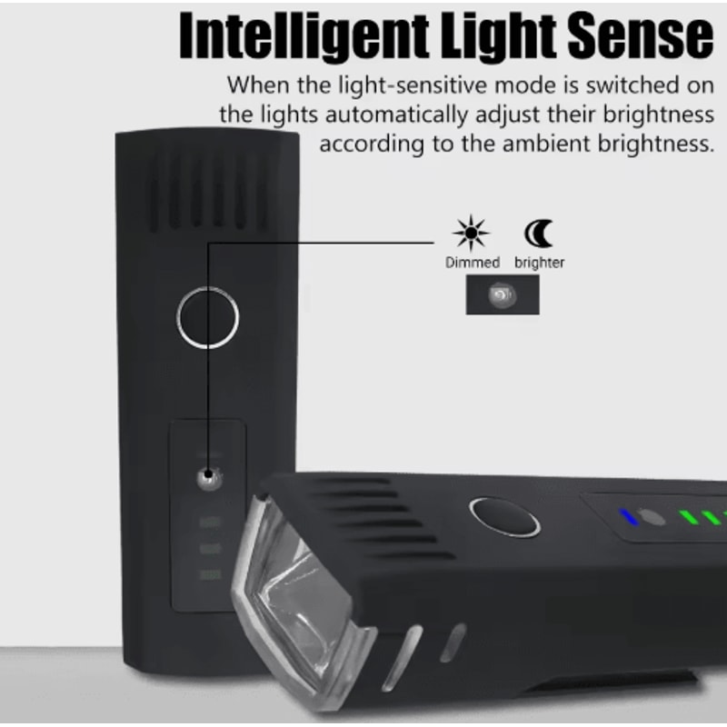 1000LM USB Rechargeable Bicycle Light Set High Brightness LED Front Headlight Rear Safety Lamp 5