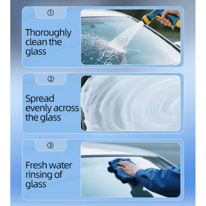 OGAS Glass Oil Film Remover Windshield Cleaning Brush With Safe Glass Polishing Paste 2