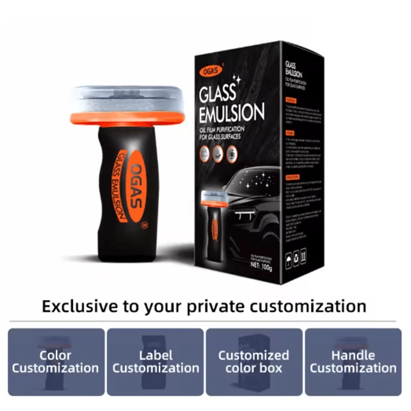 OGAS Glass Oil Film Remover Windshield Cleaning Brush With Safe Glass Polishing Paste 4