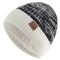 Unisex Two Tone Fur Lined Winter Beanie Warm Knitted Hat For Men Women 1