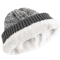 Unisex Two Tone Fur Lined Winter Beanie Warm Knitted Hat For Men Women 4