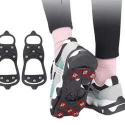8 teeth ice gripper spikes anti slip shoe covers for winter hiking snow traction