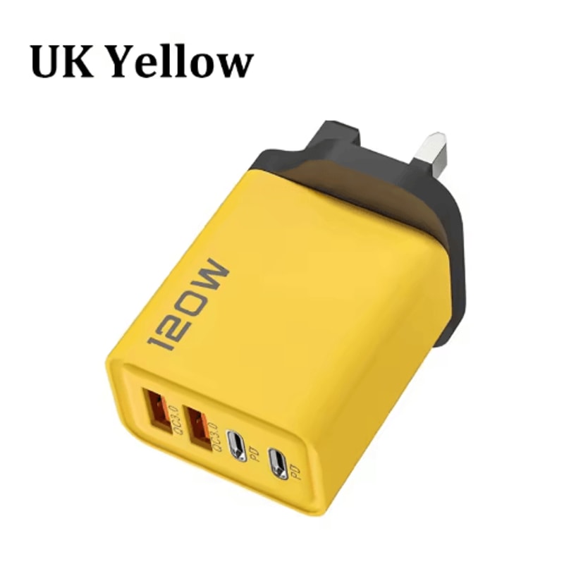 120W 4 Port USB C Fast Charger PD Quick Charge 30 Power Adapter For Phones Tablets 1