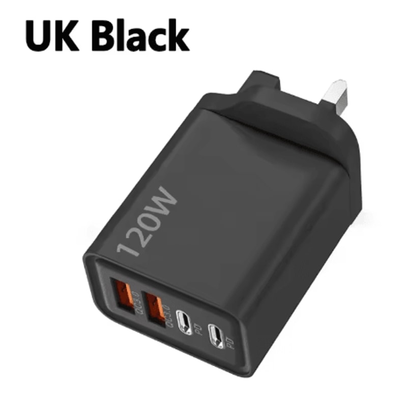 120W 4 Port USB C Fast Charger PD Quick Charge 30 Power Adapter For Phones Tablets 2