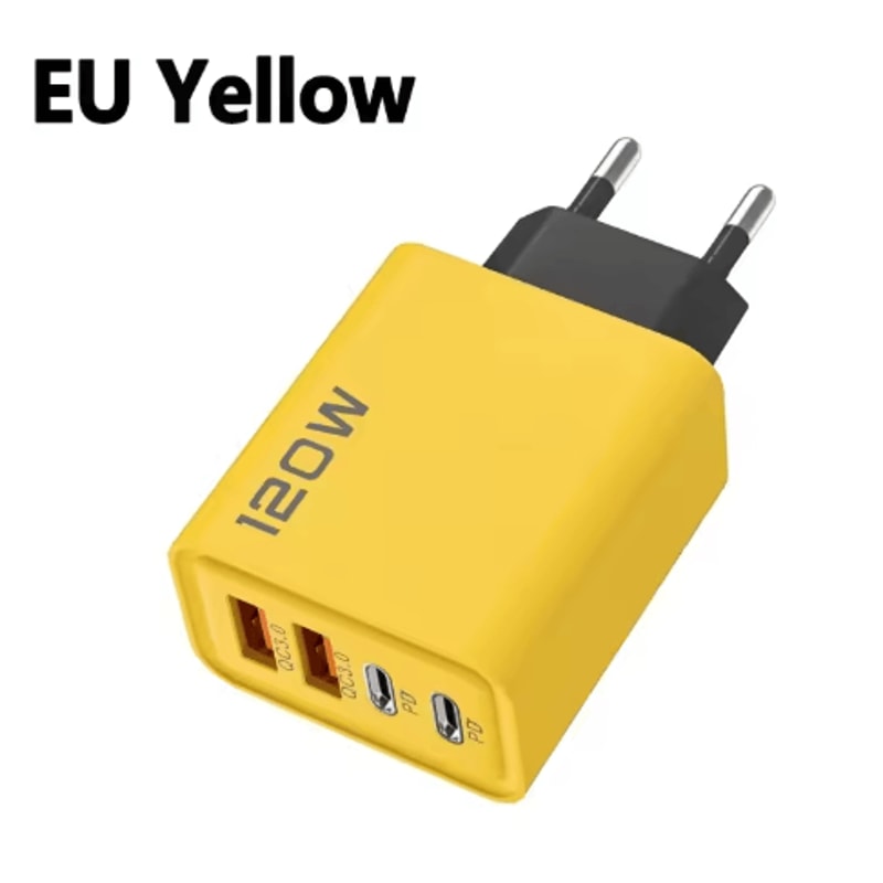 120W 4 Port USB C Fast Charger PD Quick Charge 30 Power Adapter For Phones Tablets 7