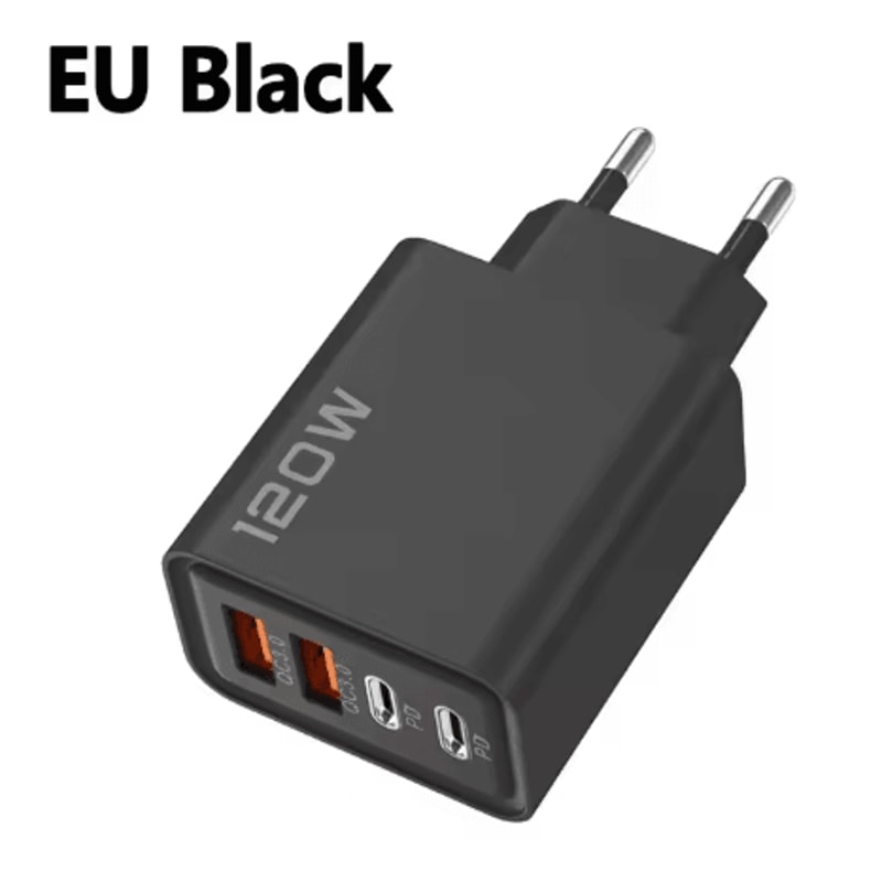 120W 4 Port USB C Fast Charger PD Quick Charge 30 Power Adapter For Phones Tablets 8