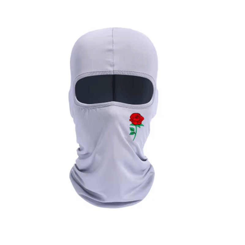 Rose Print Balaclava Ski Mask Windproof Sun Resistant Face Cover For Cycling And Travel 1