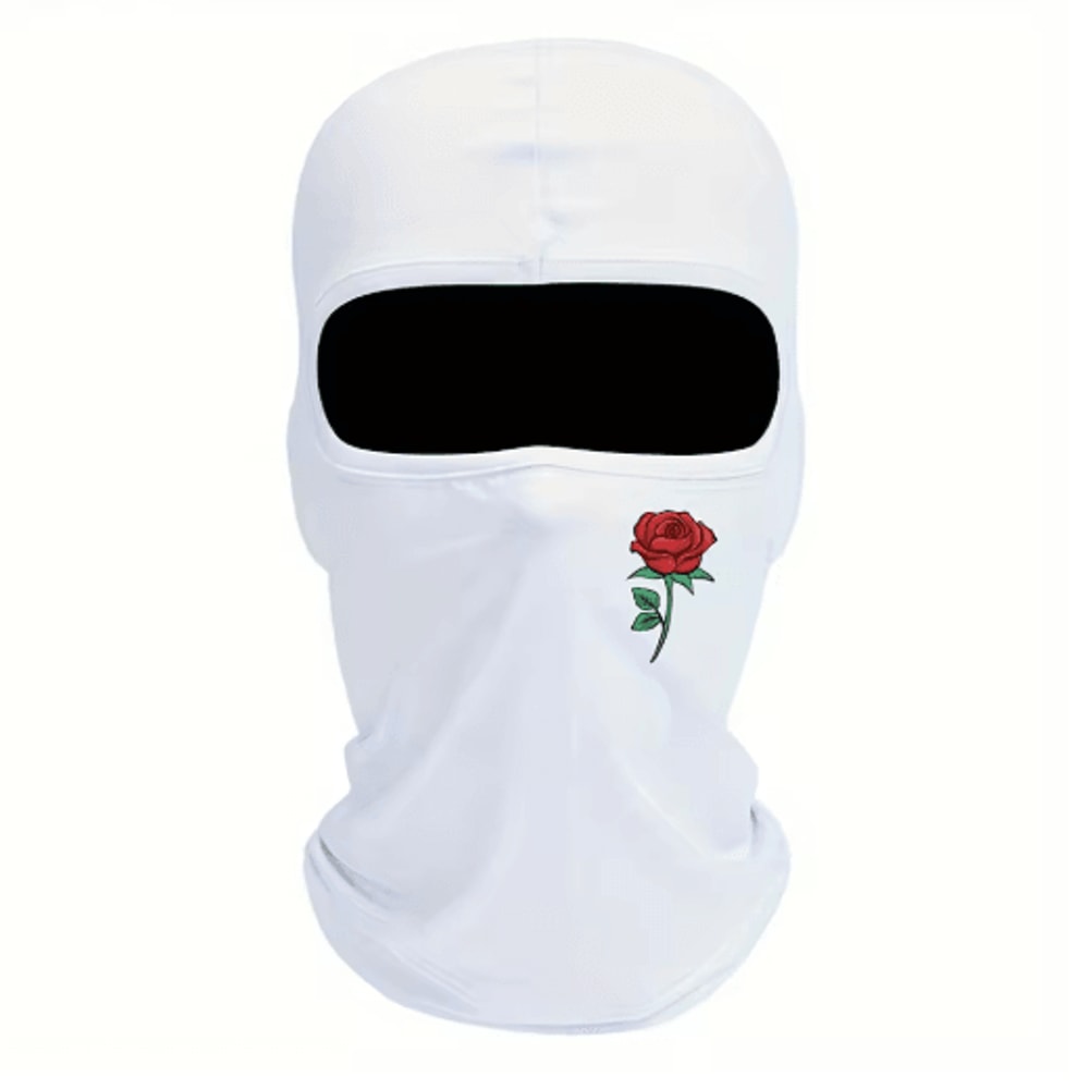 Rose Print Balaclava Ski Mask Windproof Sun Resistant Face Cover For Cycling And Travel 10