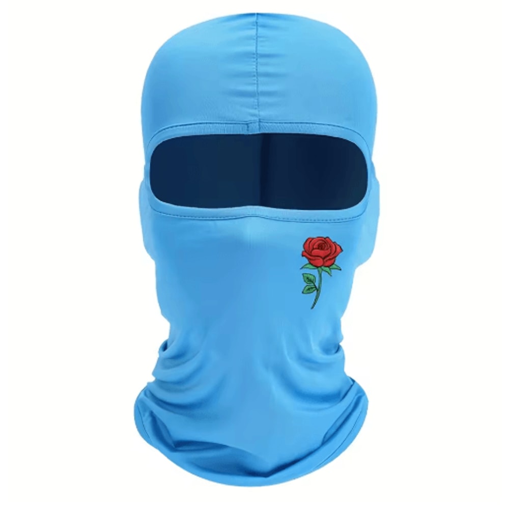 Rose Print Balaclava Ski Mask Windproof Sun Resistant Face Cover For Cycling And Travel 11