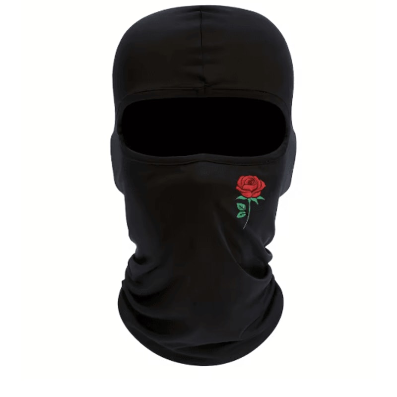 Rose Print Balaclava Ski Mask Windproof Sun Resistant Face Cover For Cycling And Travel 13