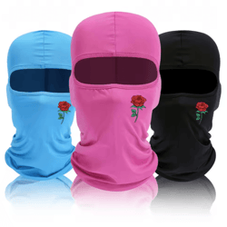rose print balaclava ski mask windproof sun resistant face cover for cycling and travel