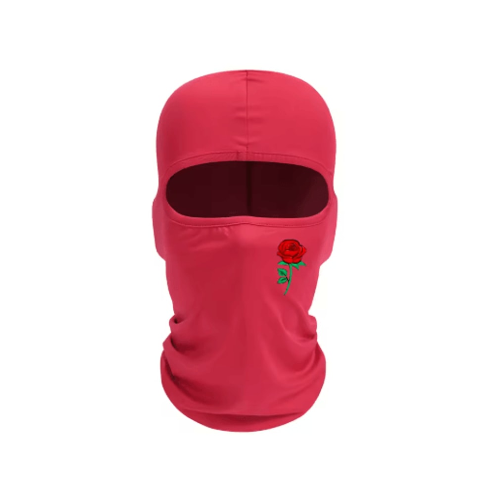 Rose Print Balaclava Ski Mask Windproof Sun Resistant Face Cover For Cycling And Travel 3