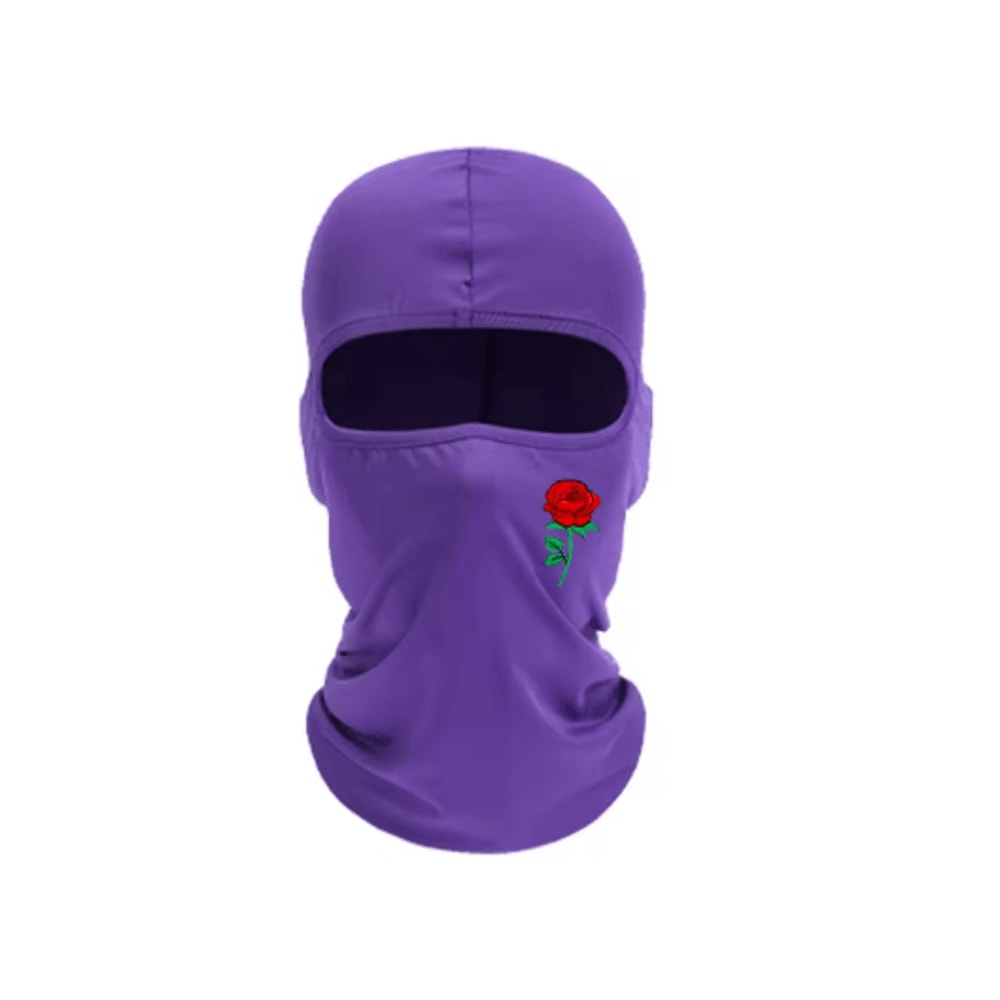 Rose Print Balaclava Ski Mask Windproof Sun Resistant Face Cover For Cycling And Travel 4