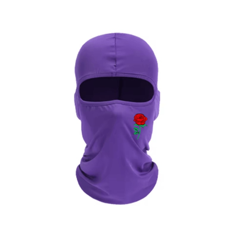 Rose Print Balaclava Ski Mask Windproof Sun Resistant Face Cover For Cycling And Travel 5