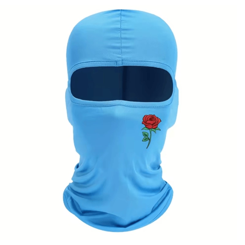 Rose Print Balaclava Ski Mask Windproof Sun Resistant Face Cover For Cycling And Travel 7