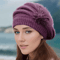 Womens Winter Flower Beret Thick Knitted Wool Hat For Autumn Winter Warmth 1