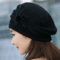 Womens Winter Flower Beret Thick Knitted Wool Hat For Autumn Winter Warmth 2