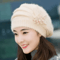 Womens Winter Flower Beret Thick Knitted Wool Hat For Autumn Winter Warmth 3
