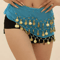 Chiffon Belly Dance Hip Scarf With Coins Professional Wrap Skirt For Yoga Costumes 10