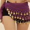 Chiffon Belly Dance Hip Scarf With Coins Professional Wrap Skirt For Yoga Costumes 4