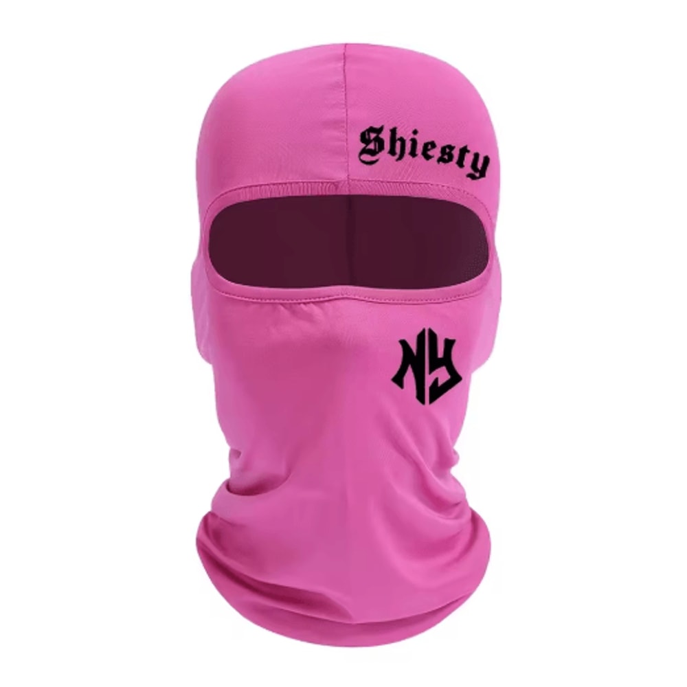 Letter Print Balaclava Face Mask Windproof And Sun Protection Cycling Hat Unisex 1