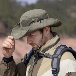 mens breathable sunscreen hat wide brim outdoor mountaineering fishing sunshade