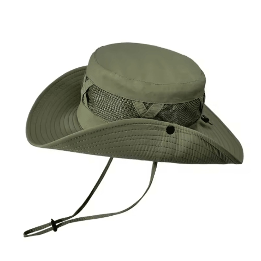 Mens Breathable Sunscreen Hat Wide Brim Outdoor Mountaineering Fishing Sunshade 9